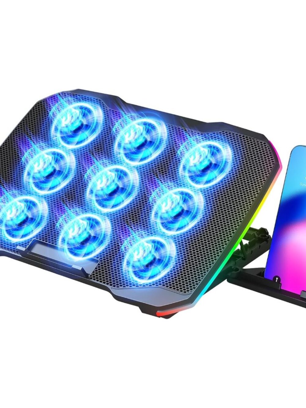 Laptop Cooling Pad, Gaming Laptop Cooler with 9 Quiet Fans, Laptop Cooling Stand